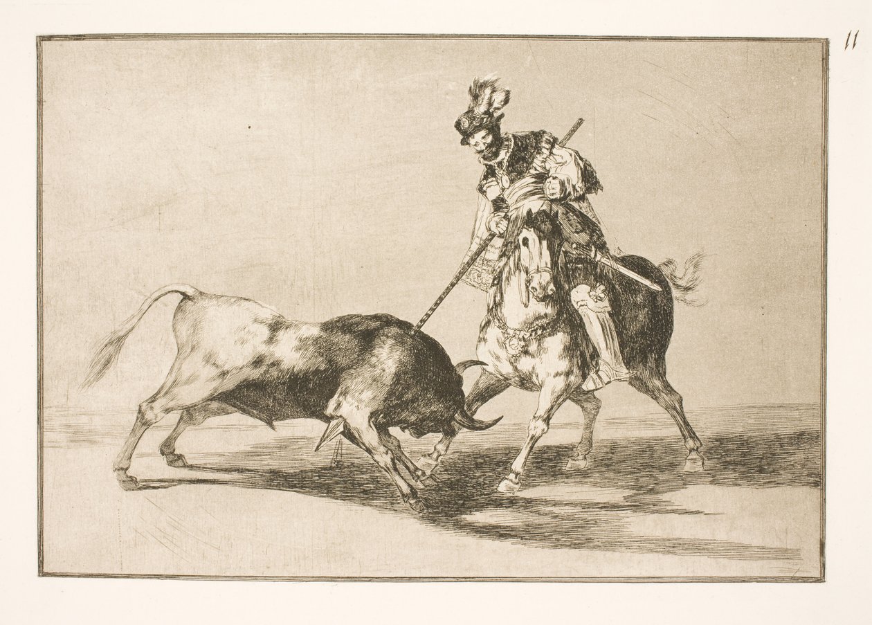 El Cid Campeador empale un autre taureau - Francisco de Goya