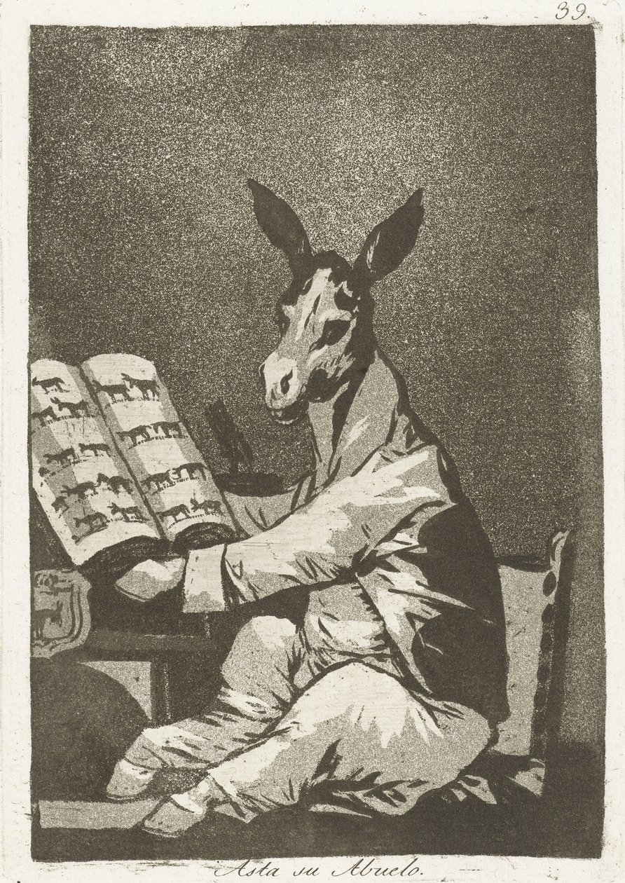 Comme son grand-père (Los Caprichos) - Francisco de Goya