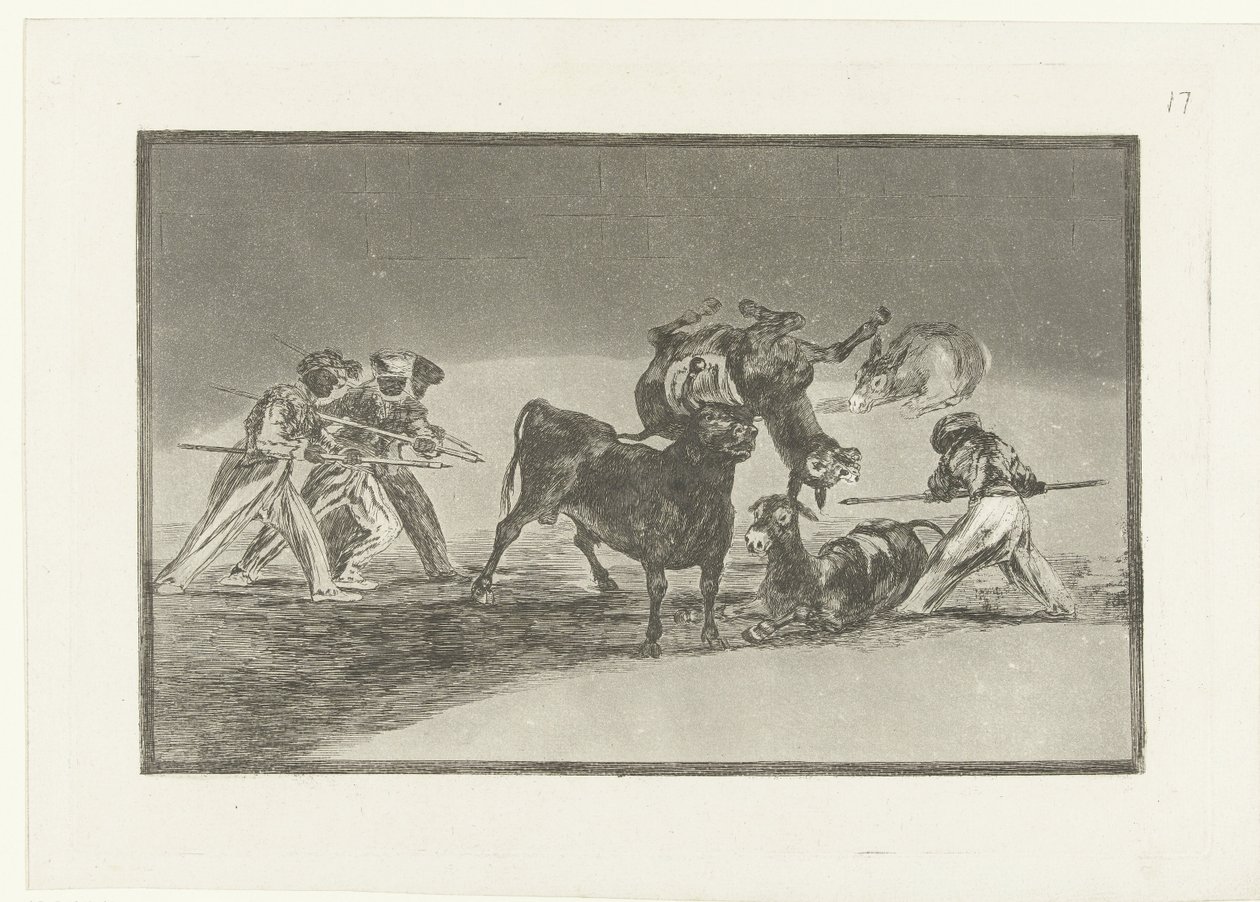 Maures et ânes en combat avec un taureau - Francisco de Goya