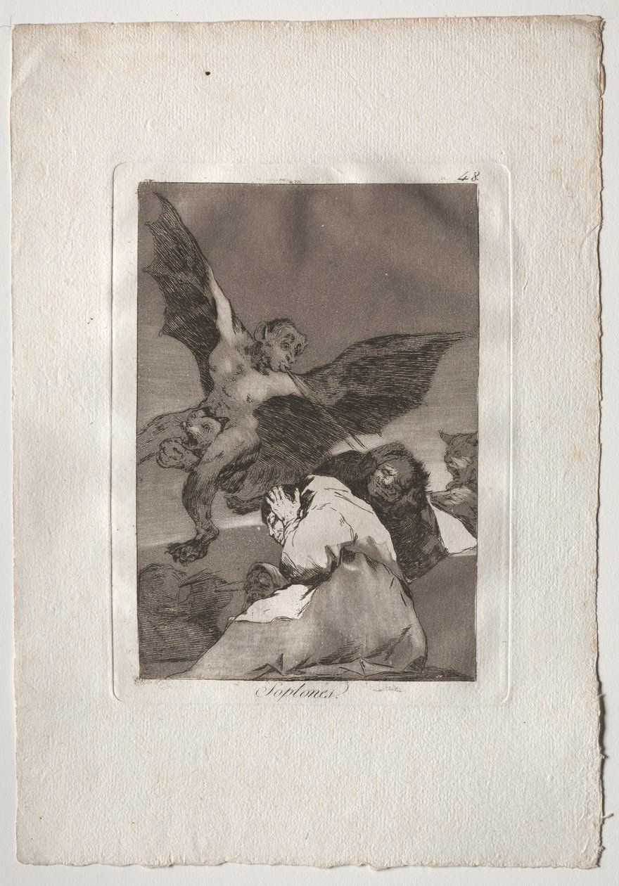 Ochenta Caprichos: Tale-Bearers-Blasts of Wind - Francisco de Goya