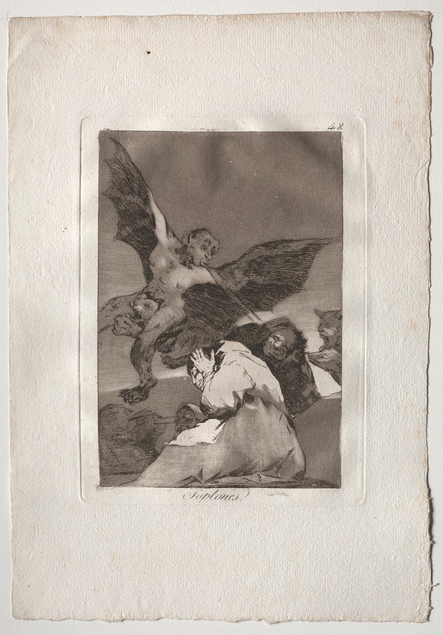 Ochenta Caprichos: Colporteurs - Rafales de vent, 1793-1798 - Francisco de Goya