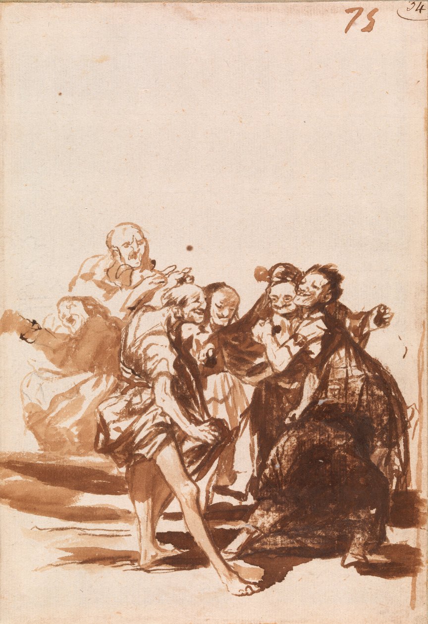 Vieilles personnes chantant et dansant - Francisco de Goya