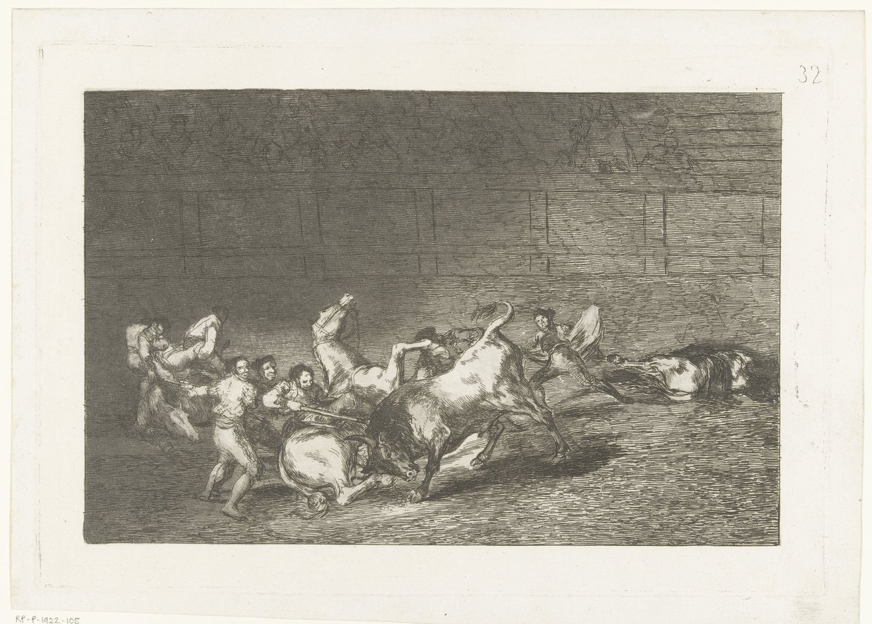 Picador plantant une lance dans un taureau - Francisco de Goya