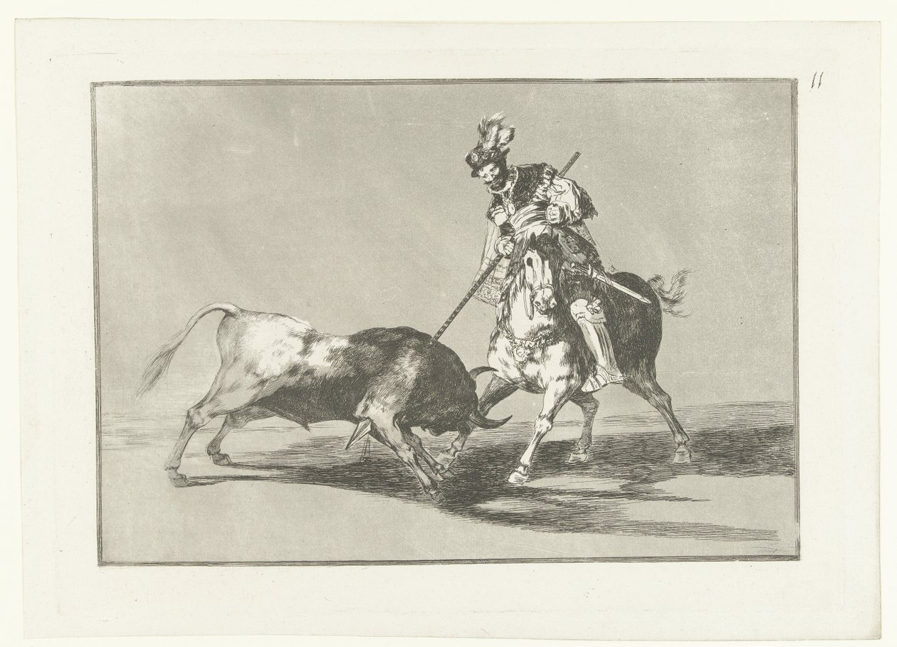 Rodrigo Díaz de Vivar blesse un taureau (La Tauromaquia) - Francisco de Goya
