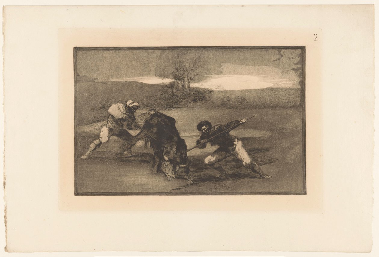 Chasse au taureau à pied (La Tauromaquia) - Francisco de Goya