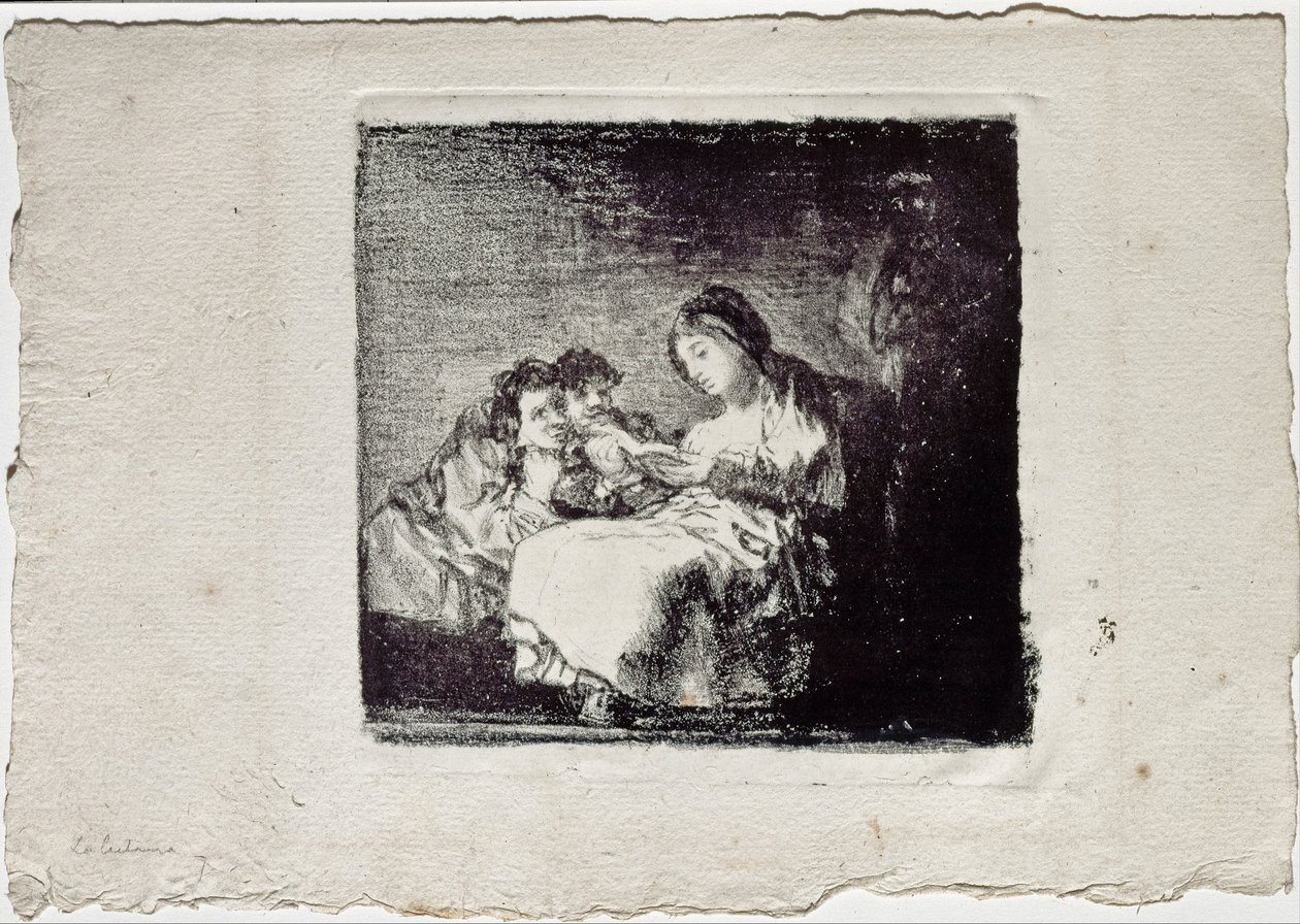 Femme lisant à deux enfants - Francisco de Goya