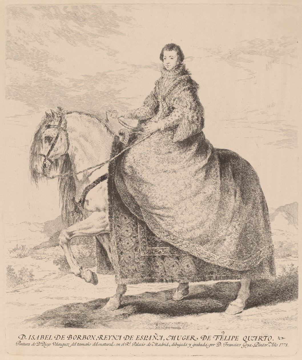 Isabel de Borbon - Francisco de Goya after Diego Velázquez