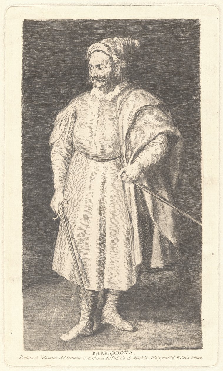 Le bouffon Barbarroja - Francisco de Goya after Diego Velázquez