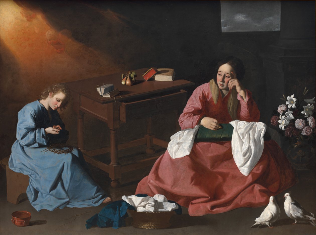 Le Christ et la Vierge dans la maison à Nazareth - Francisco de Zurbaran
