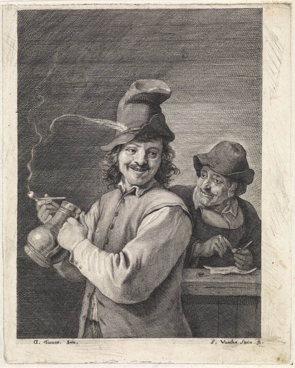 Paysans avec cruche et pipe - Franciscus van der Steen
