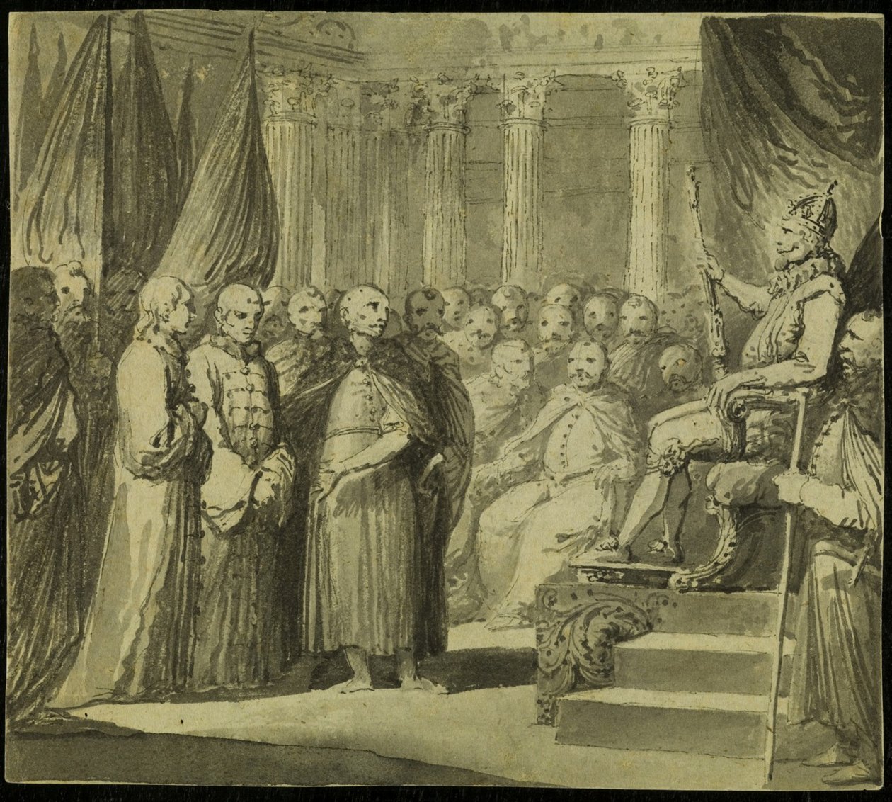 Le tsar Vassili IV Ivanovitch Chouiski devant le roi Sigismond III Vasa, fin XVIIIe siècle - Franciszek Smuglewicz