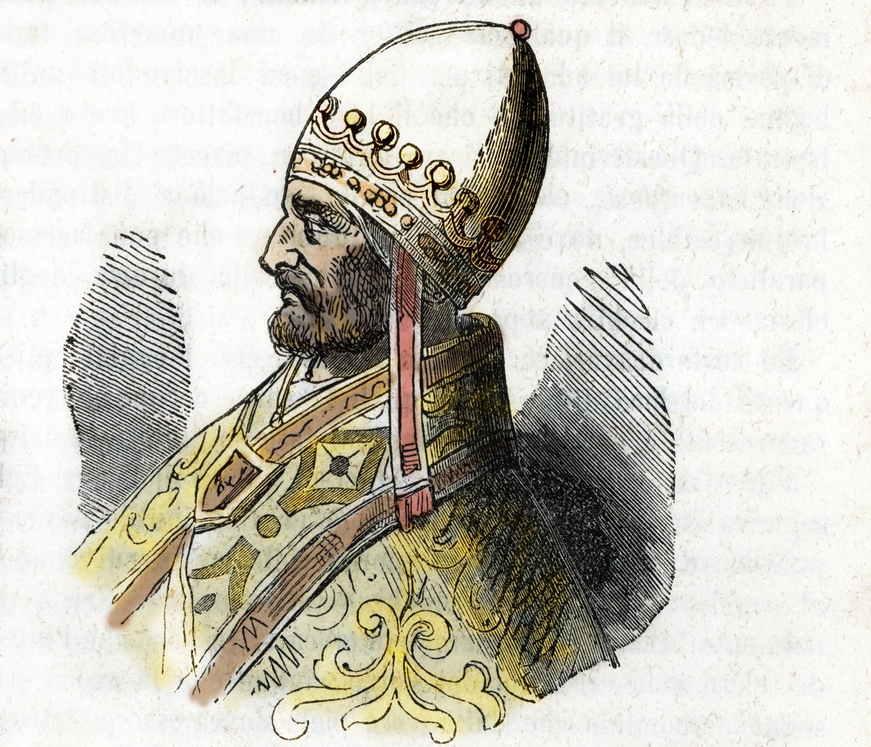 Portrait du Pape Adrien IV, dessin de Misteri del Vaticano par Franco Mistrali - Franco Mistrali