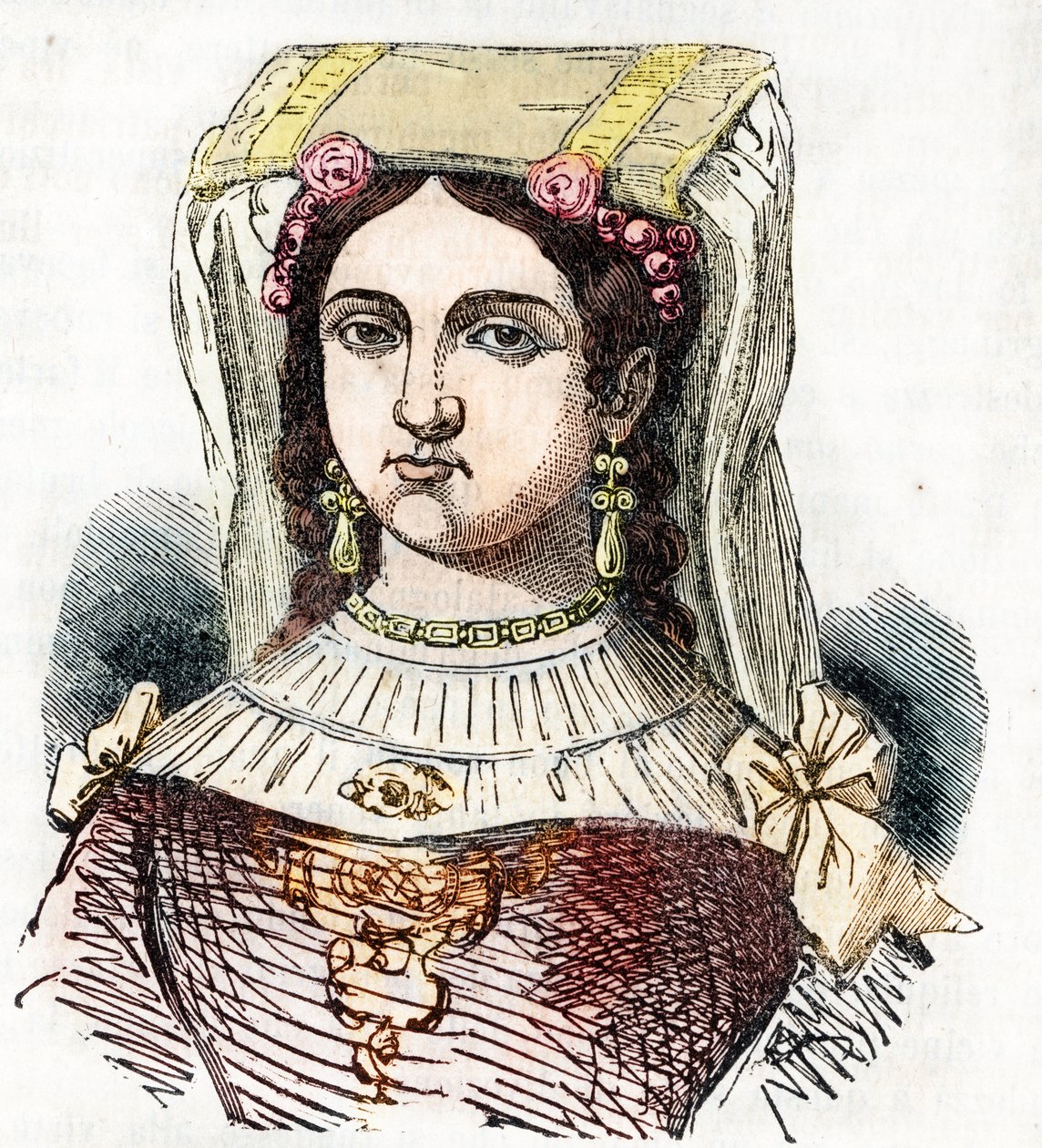 Portrait de la noble romaine Marozie Ière (Mariuccia, Mariozza ou Marousie de Tusculum), fille de Théophylacte et Théodora I l