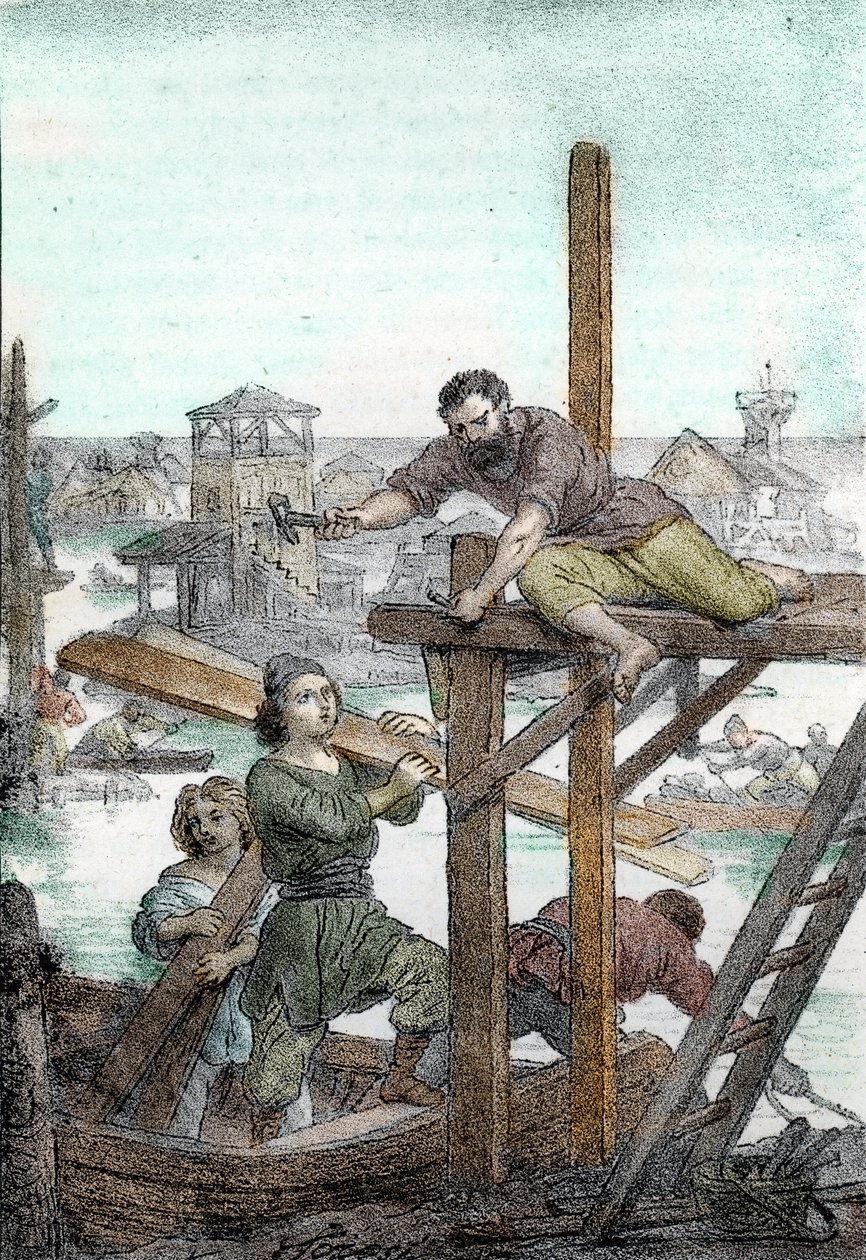 Réfugiés chassés par les Huns d