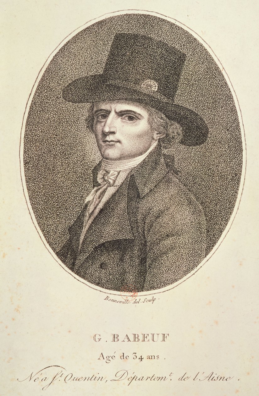 Portrait en médaillon de François Noël (1760-97) connu sous le nom de Gracchus Babeuf, 1794 - Francois Bonneville
