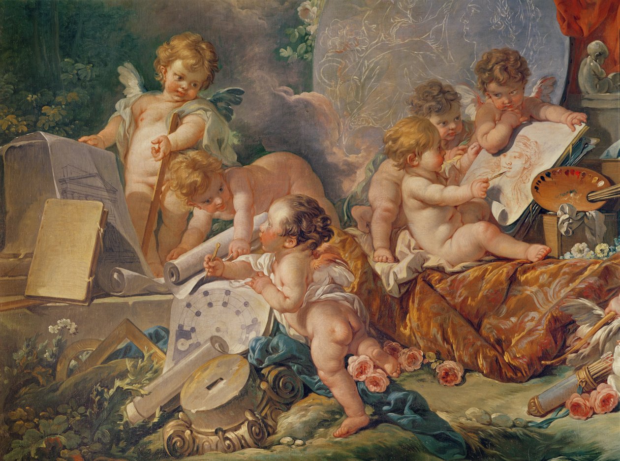 La Rencontre des Arts ou Les Génies des Arts (détail), 1761 - François Boucher