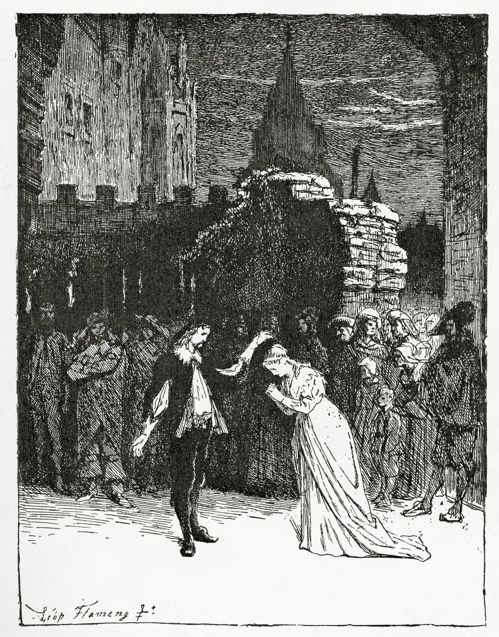 Didier fait ses adieux à Marion de Lorme, 19ème siècle - Francois Flameng