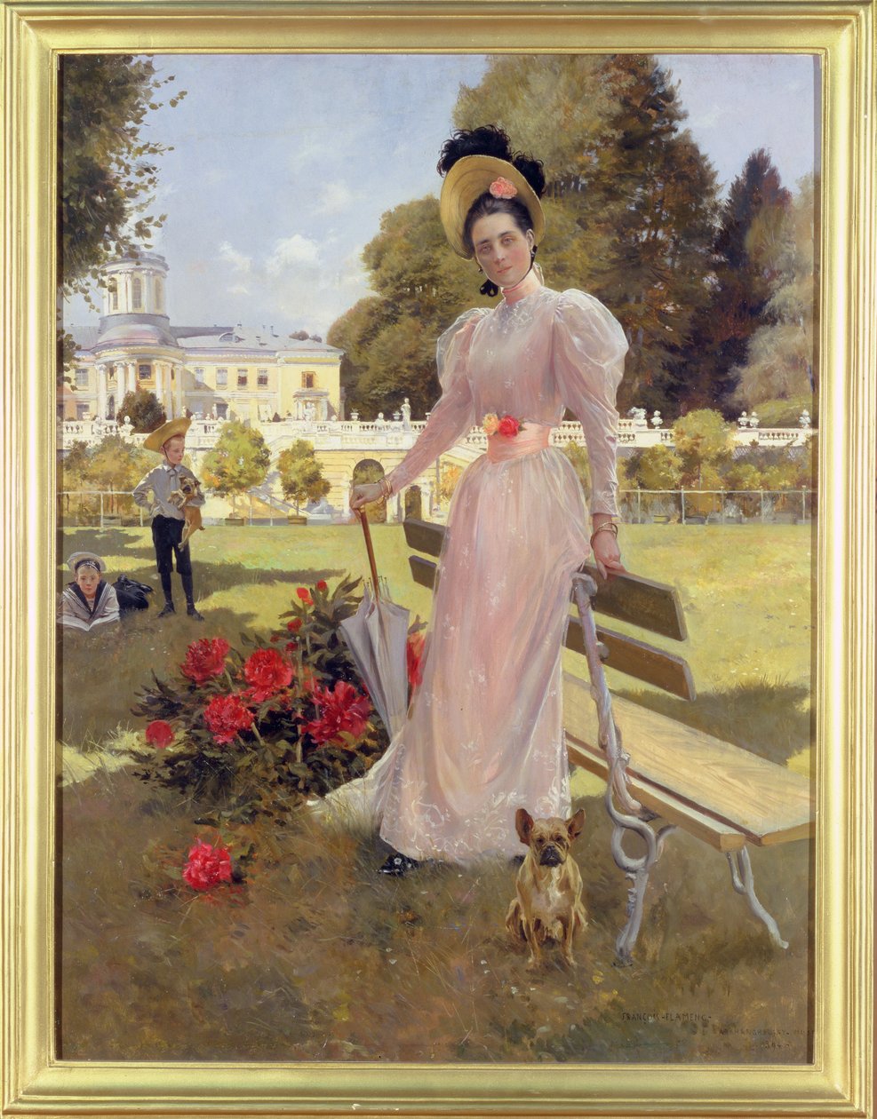 Portrait de la princesse Z.N. Yusupova avec ses deux fils à Arkhangelskoe, 1894 - Francois Flameng