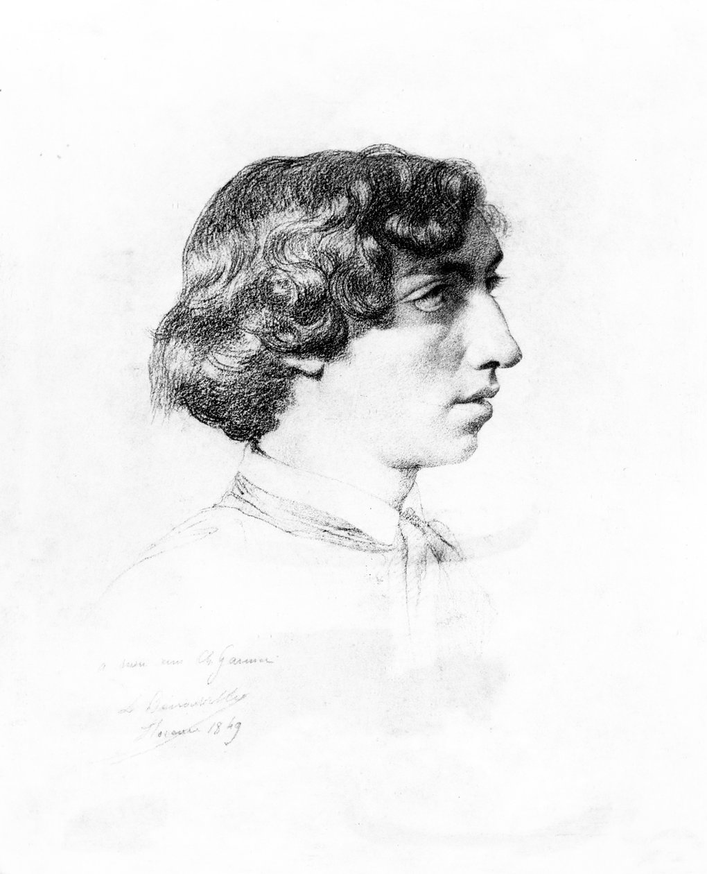 Portrait de Charles Garnier jeune homme, 1849 - Francois Leon Benouville