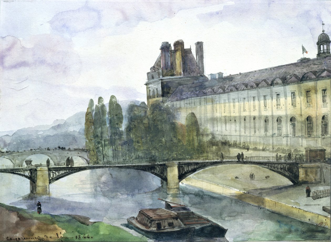 Vue du Pavillon de Flore du Louvre, 1844 - Francois Marius Granet