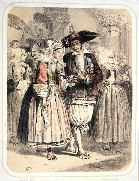 Mariés de la région de Saille, France, vers 1850 - Francois Hippolyte Lalaisse