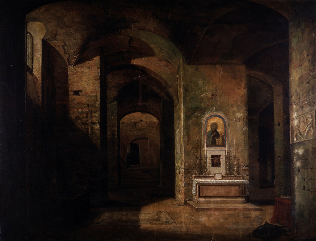 La crypte de la basilique San Martino ai Monti à Rome - Francois-Marius Granet