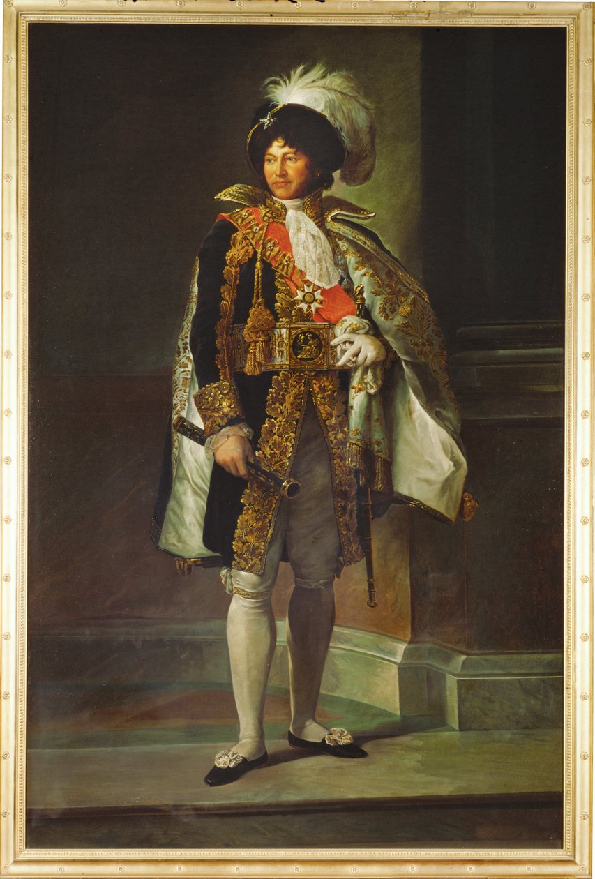 Joachim Murat, général, roi de Naples, époux de Caroline Bonaparte, sœur de Napoléon ... (peinture sur toile) - Francois (school of) Gerard