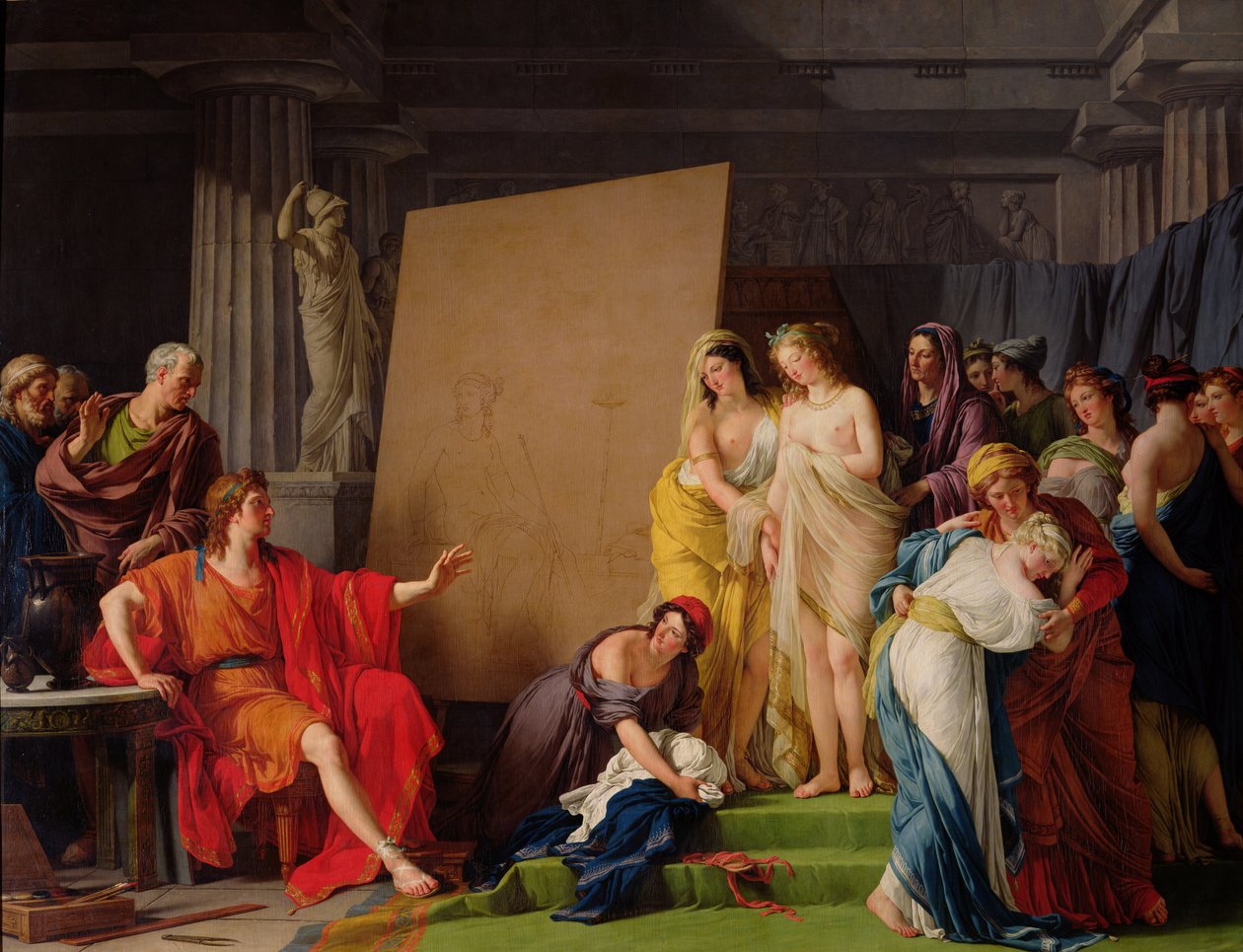 Zeuxis choisissant des modèles parmi les belles femmes de Crotone - François André Vincent