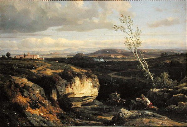 Paysage italien - Francois Antoine Leon Fleury