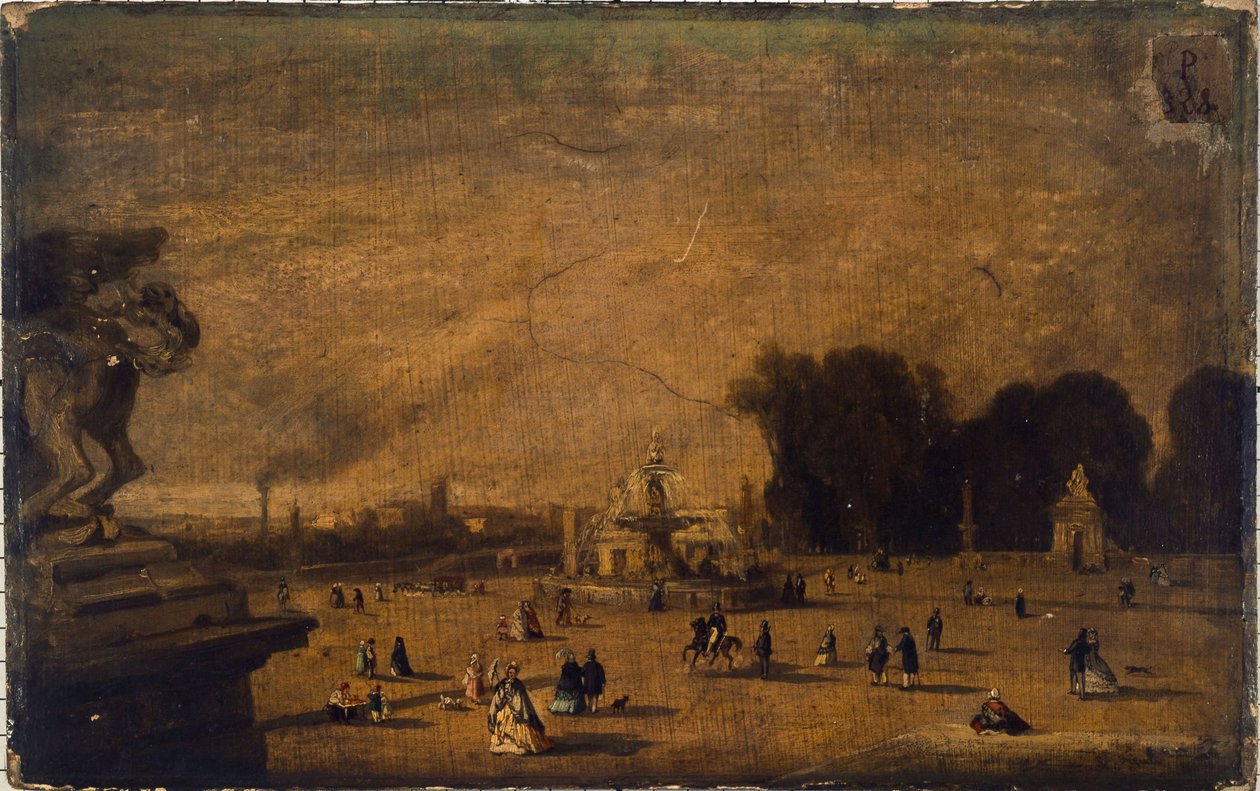 Vue de la Place de la Concorde, actuel 8e arrondissement, entre 1804 et 1858 - Francois Antoine Leon Fleury