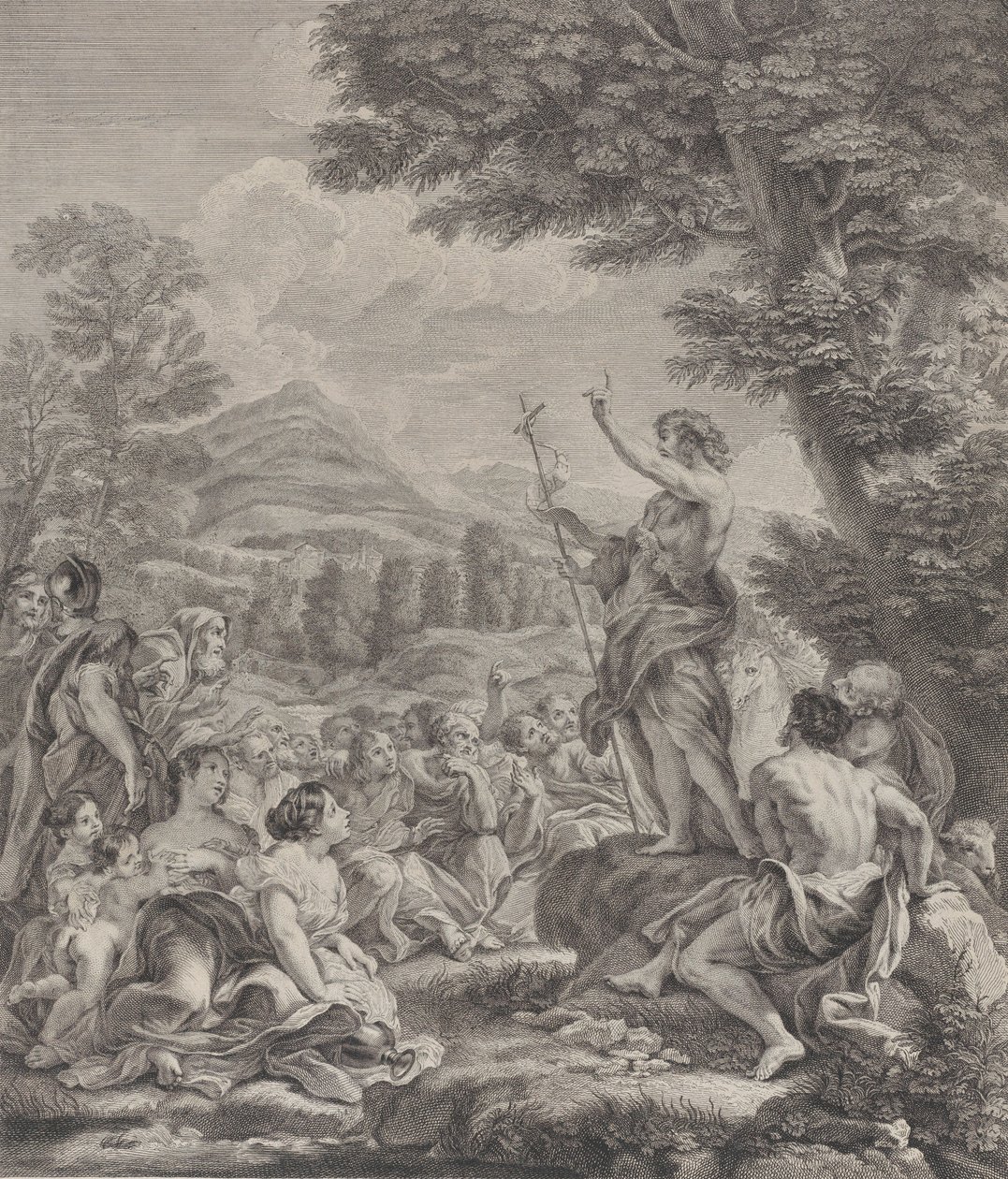 Saint Jean-Baptiste prêchant à une foule, vers 1729 - Francois Bernard Lepicie