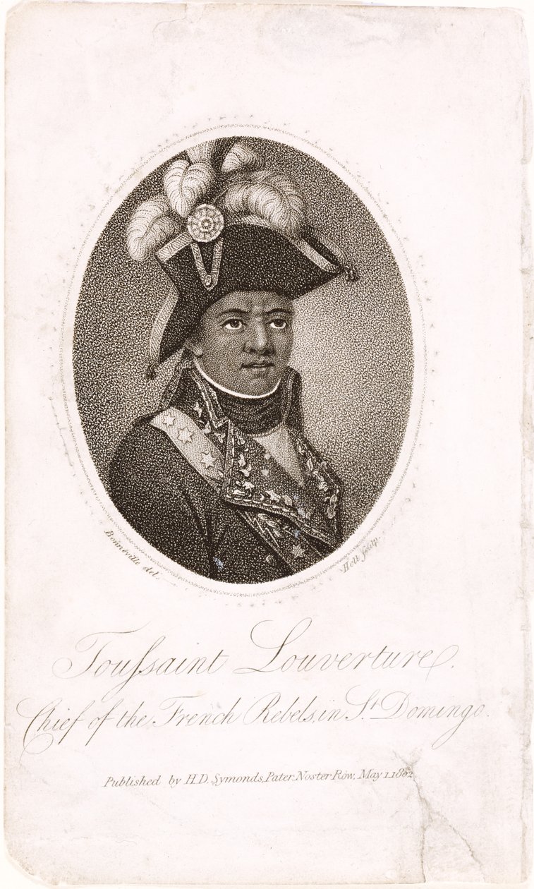 Toussaint Louverture (vers 1743-1803) Chef des rebelles français à Saint-Domingue, gravé par Holl, publié par H.D. Symonds, 1802 - Francois Bonneville
