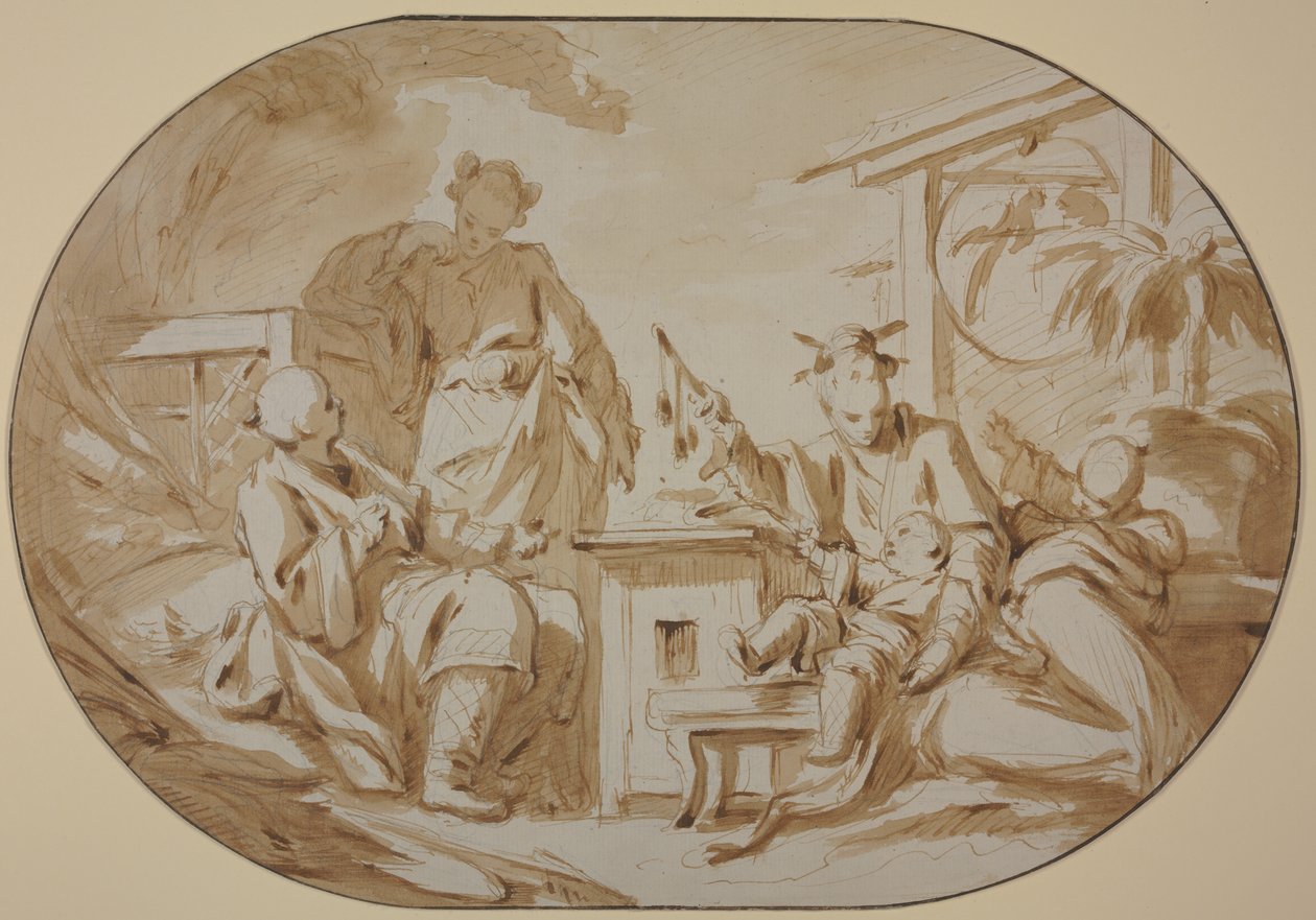 Scène de vie familiale chinoise - François Boucher