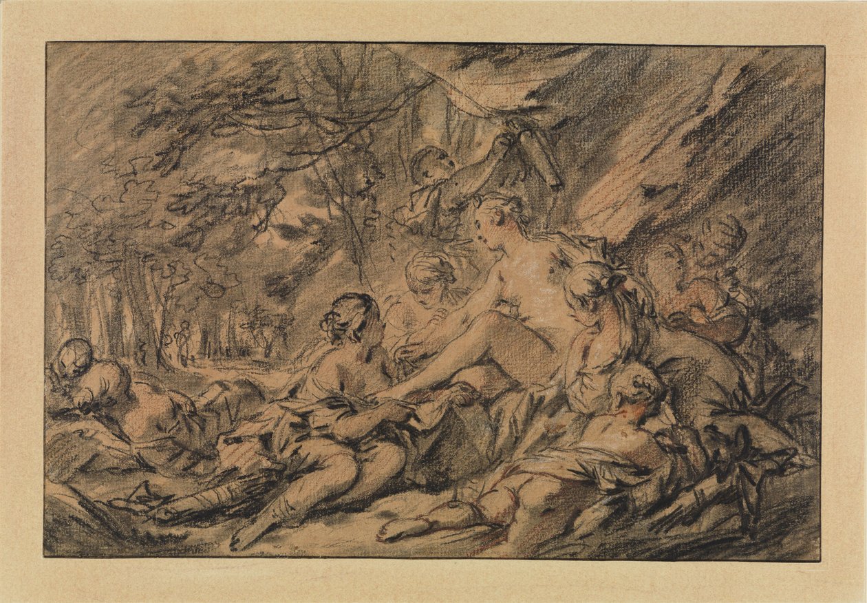 Diane se reposant dans la forêt avec ses nymphes - François Boucher