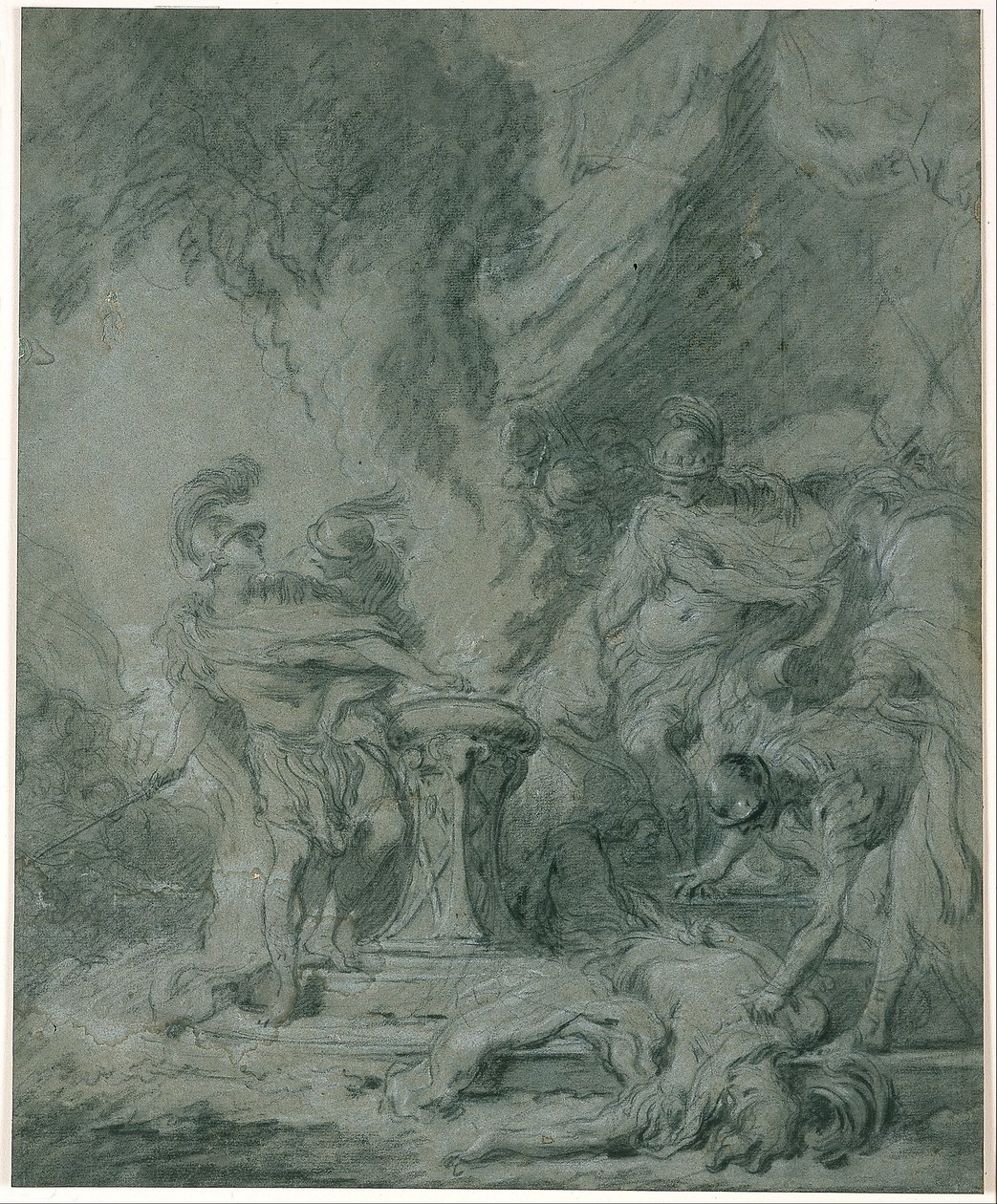 Mucius Scaevola mettant sa main dans le feu - François Boucher