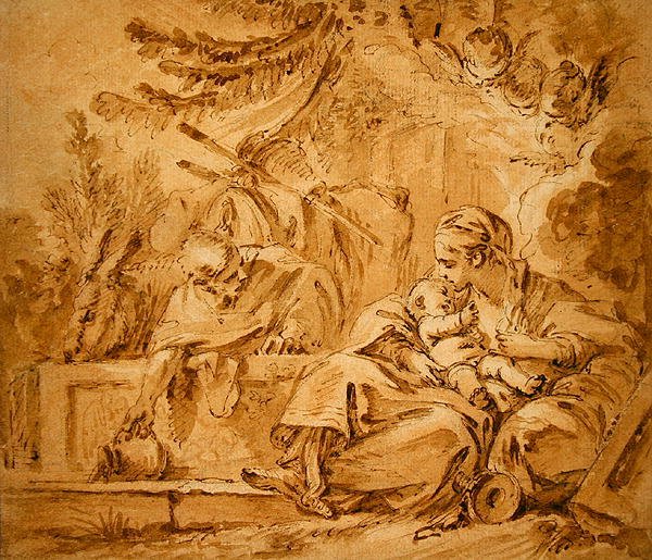 Repos pendant la fuite en Égypte - François Boucher