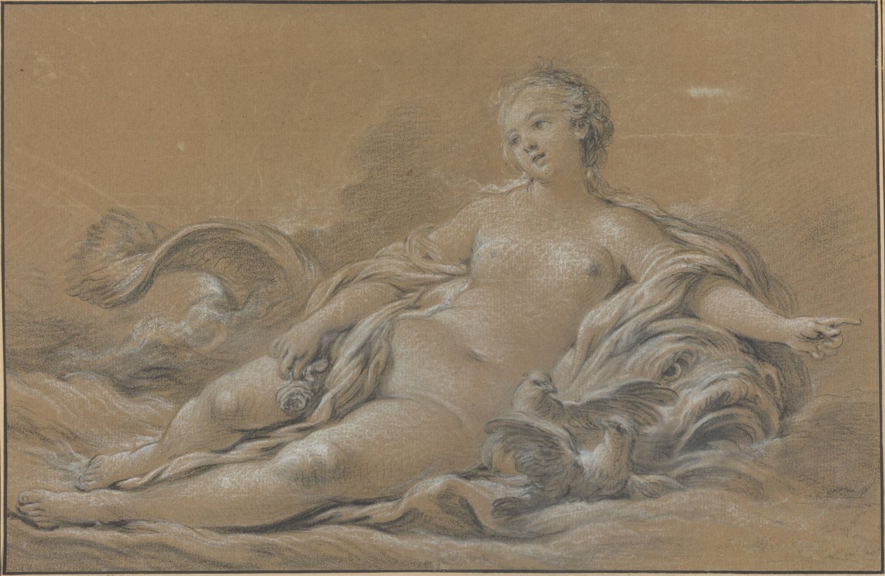 Vénus allongée sur un dauphin - François Boucher