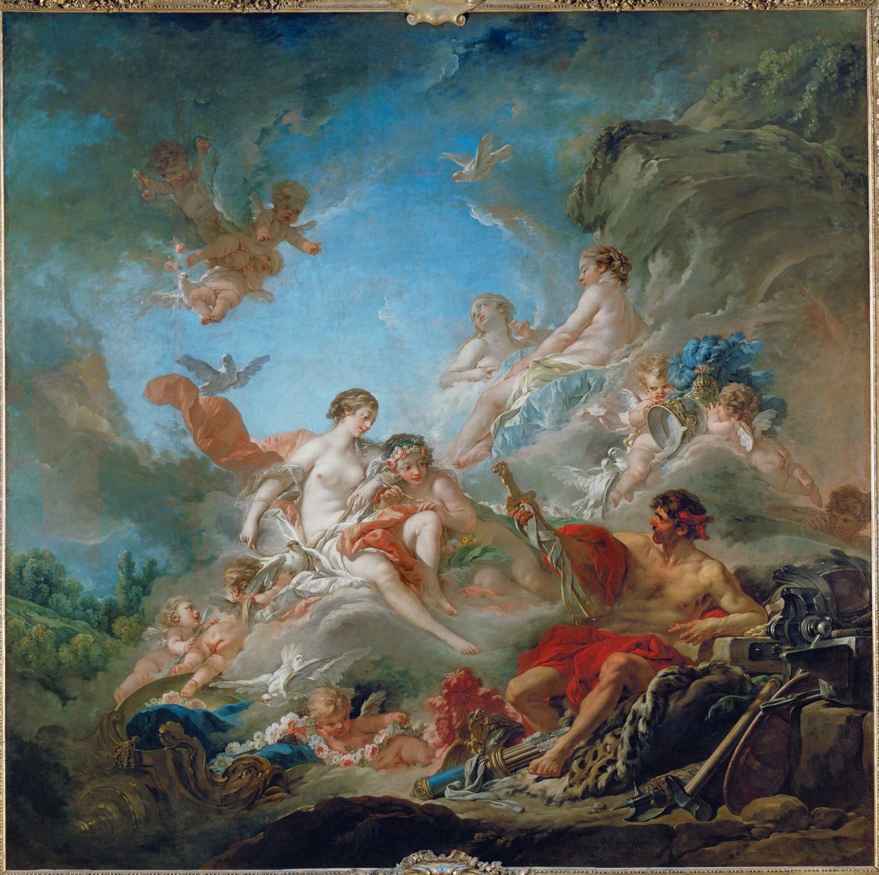 Vulcain presentant a Venus des armes pour Enee ... - François Boucher