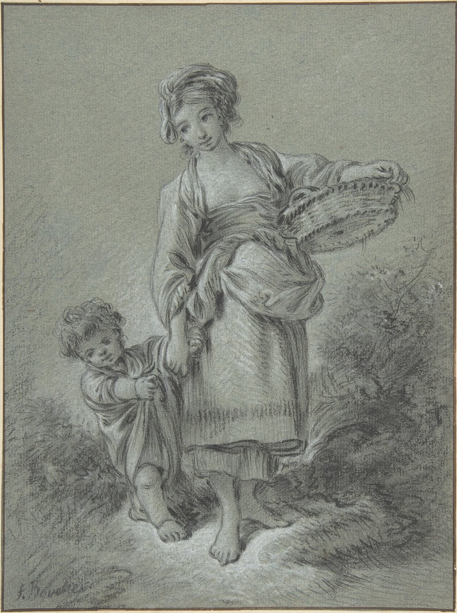 Une femme et un garçon - François Boucher