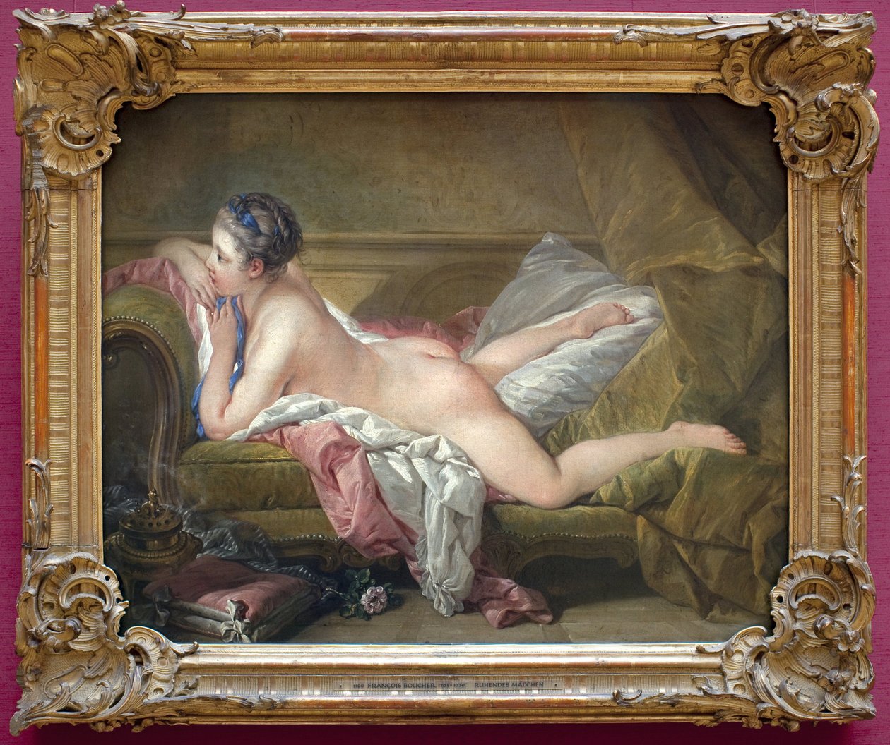 Jeune fille allongée (portrait de Marie Louise O Murphy) - François Boucher