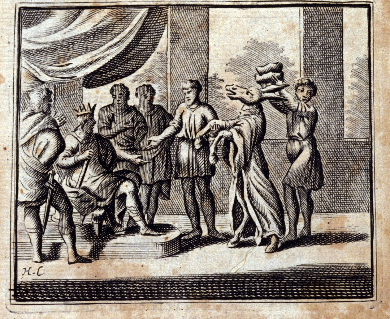 Le Charlatan. Fables de Jean de La Fontaine (1621-95). Illustration de François Chauveau (1613-1676). Édition de 1728. - Francois Chauveau