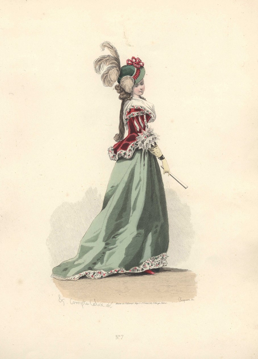 Femme en veste et jupe, époque de Marie-Antoinette - Francois Claudius Compte Calix