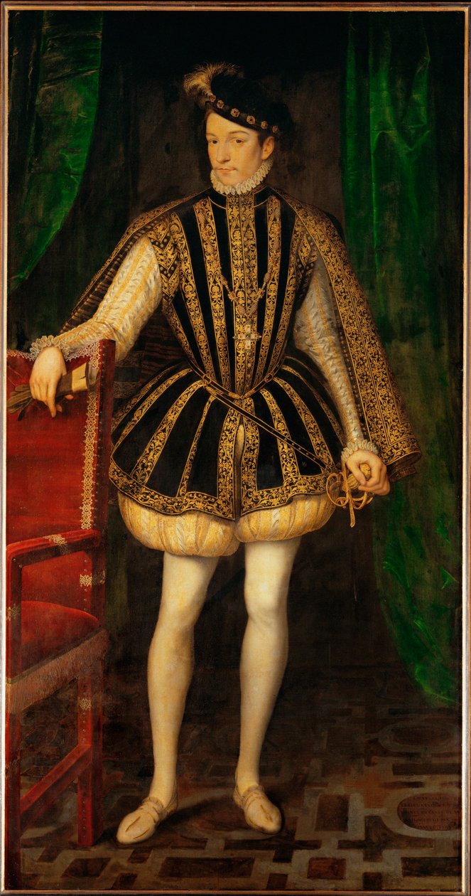 Le roi Charles IX de France ... (huile sur toile) - François Clouet