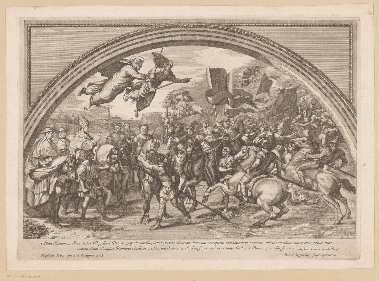 Rencontre entre le pape Léon Ier le Grand et Attila le Hun - Francois Collignon