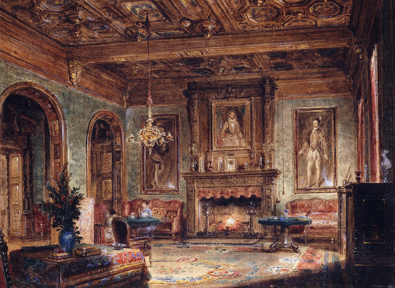 Le Salon au Château de Marchais, 1852 - Francois Edme Ricois