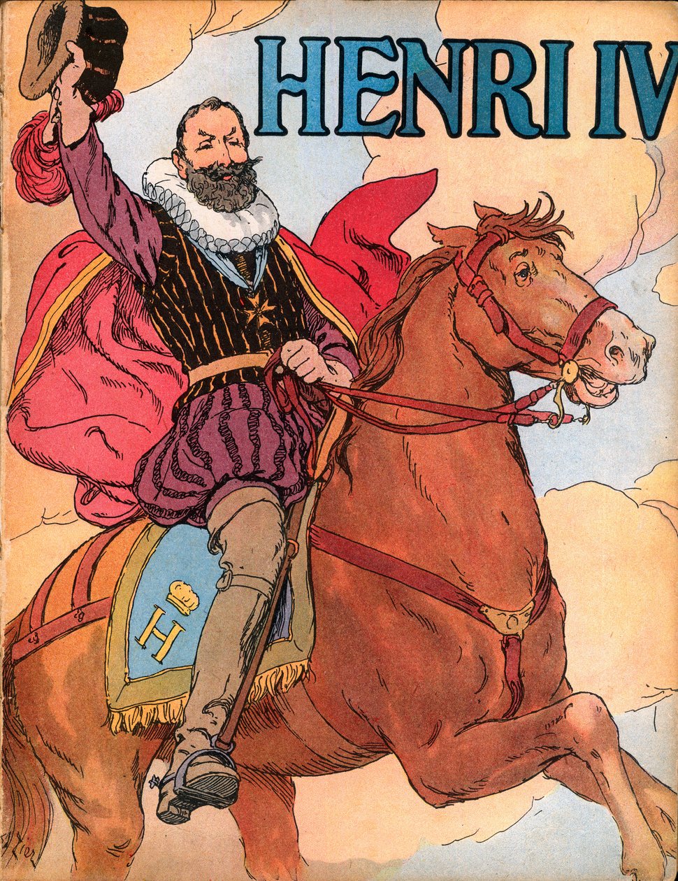 Roi Henri IV (1553-1610) (Roi de France Henri IV) Illustration par François Édouard Zier (1856-1924) dans « Nos gloires nationales » 1920 - Francois Edouard Zier