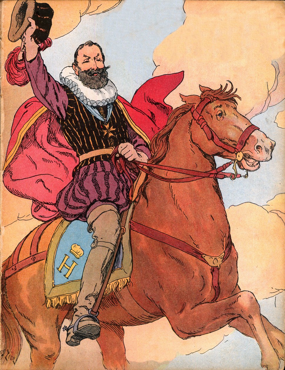 Roi Henri IV (1553-1610) - Illustration de François Édouard Zier (1856-1924) dans « Nos gloires nationales » 1920 - Francois Edouard Zier