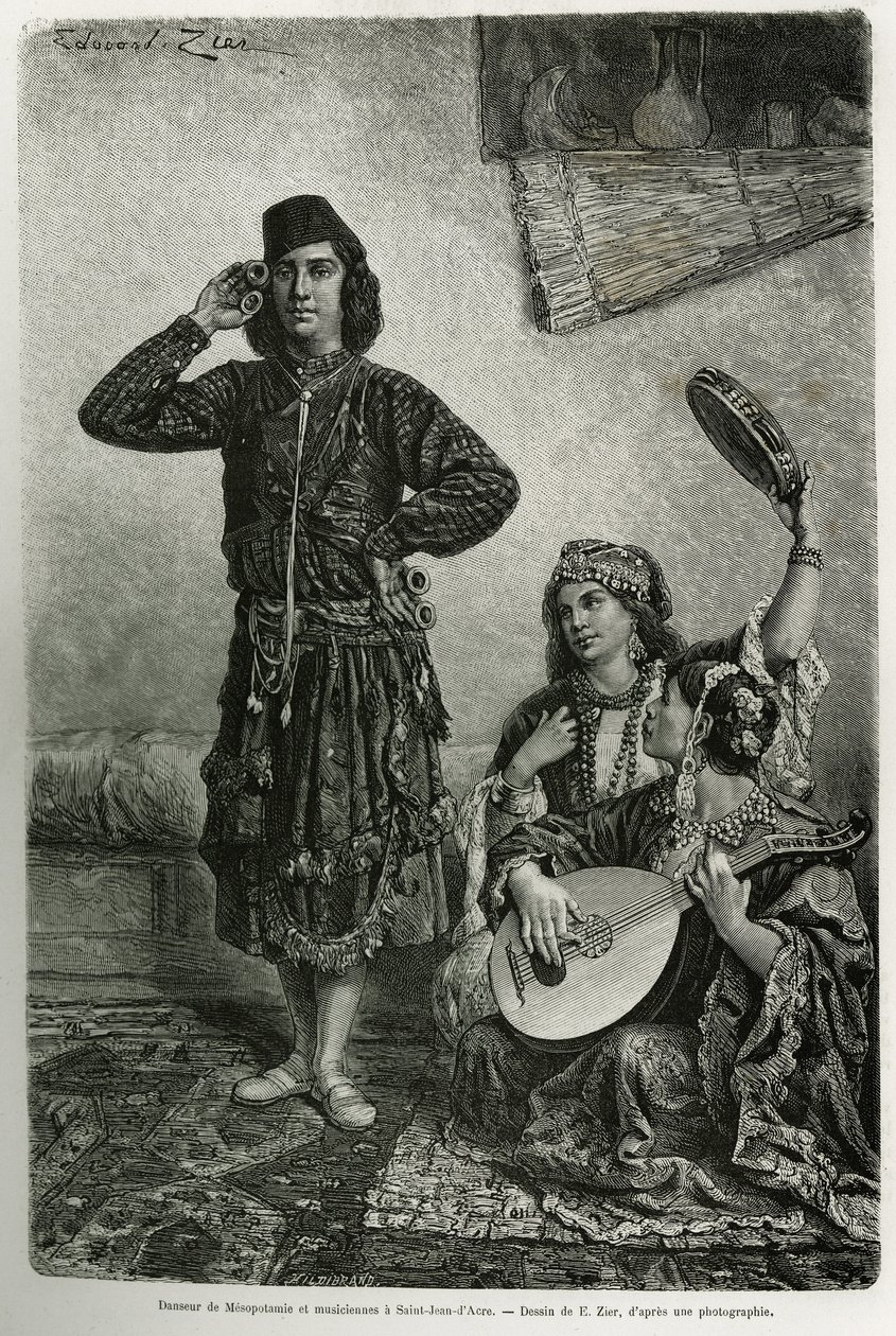 Danseuse et musiciens mésopotamiens, à Saint-Jean-d