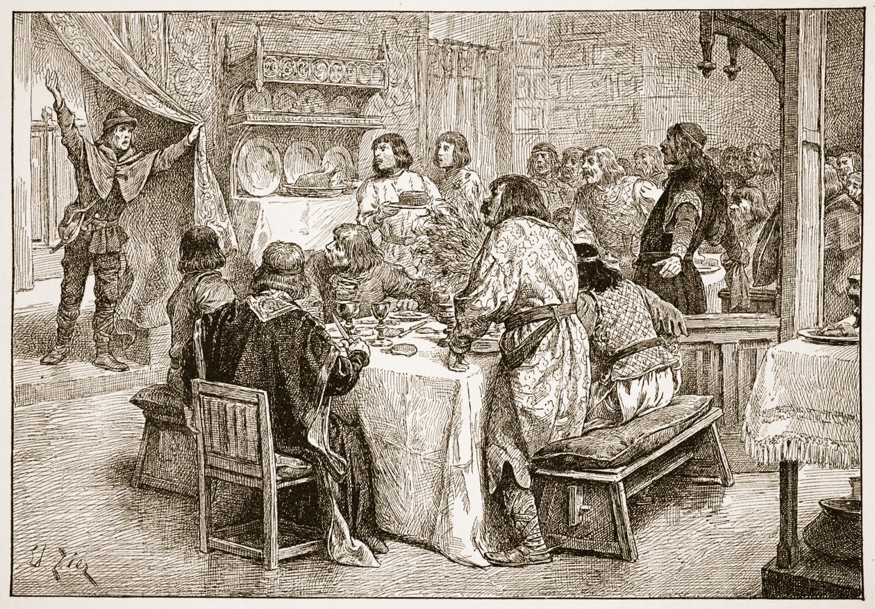 Le messager apportant à Harold la nouvelle du débarquement de Guillaume, illustration de 