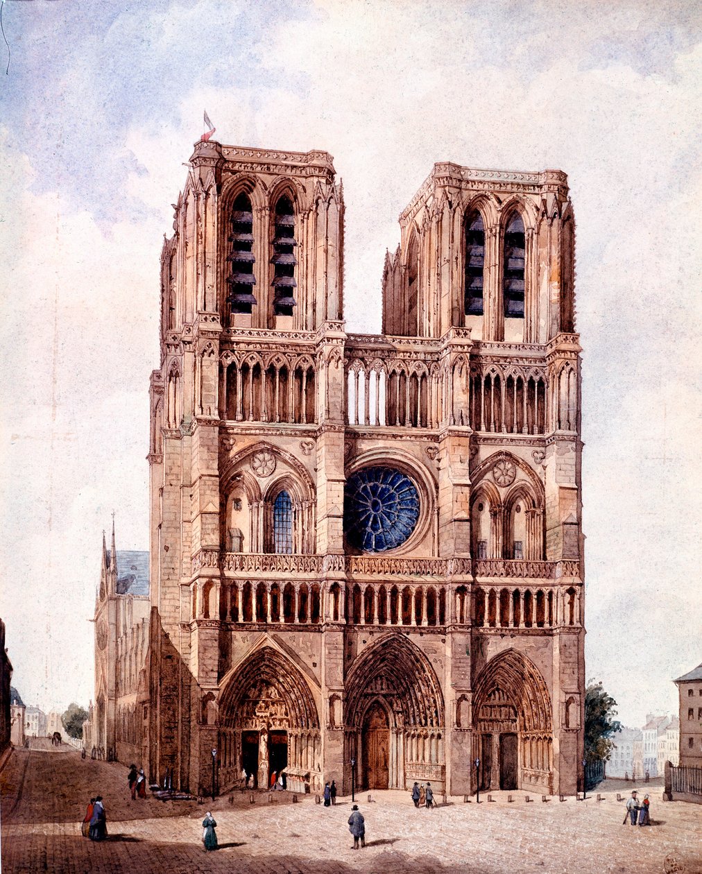 La façade de la cathédrale Notre-Dame de Paris - Francois Etienne Villeret